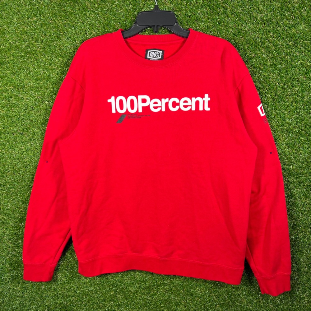 100 Percent Red Graphic‎ Logo Sweatshirt Pullover Mens XL motocross